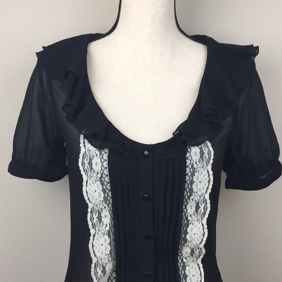 ASOS Black Sheer Top - Picture 2 of 7